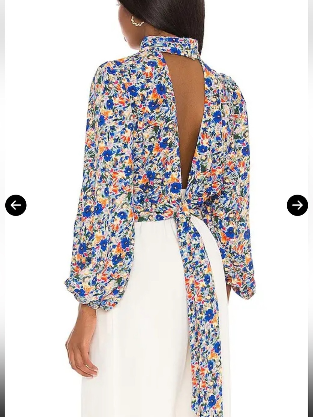 Elliatt Fayre Tie-Back Blouse - Blue Multi